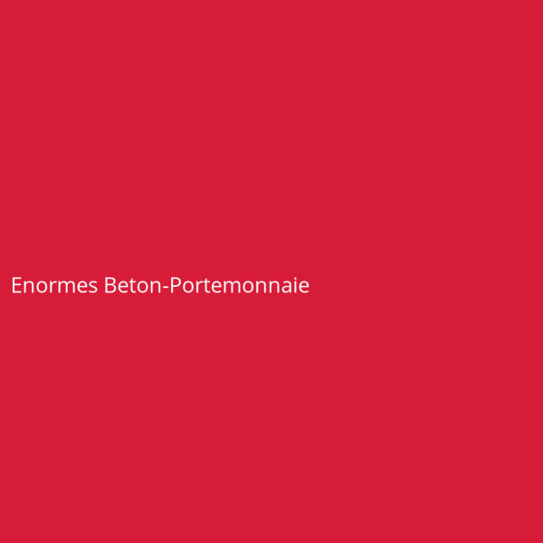 Enormes Beton-Portemonnaie